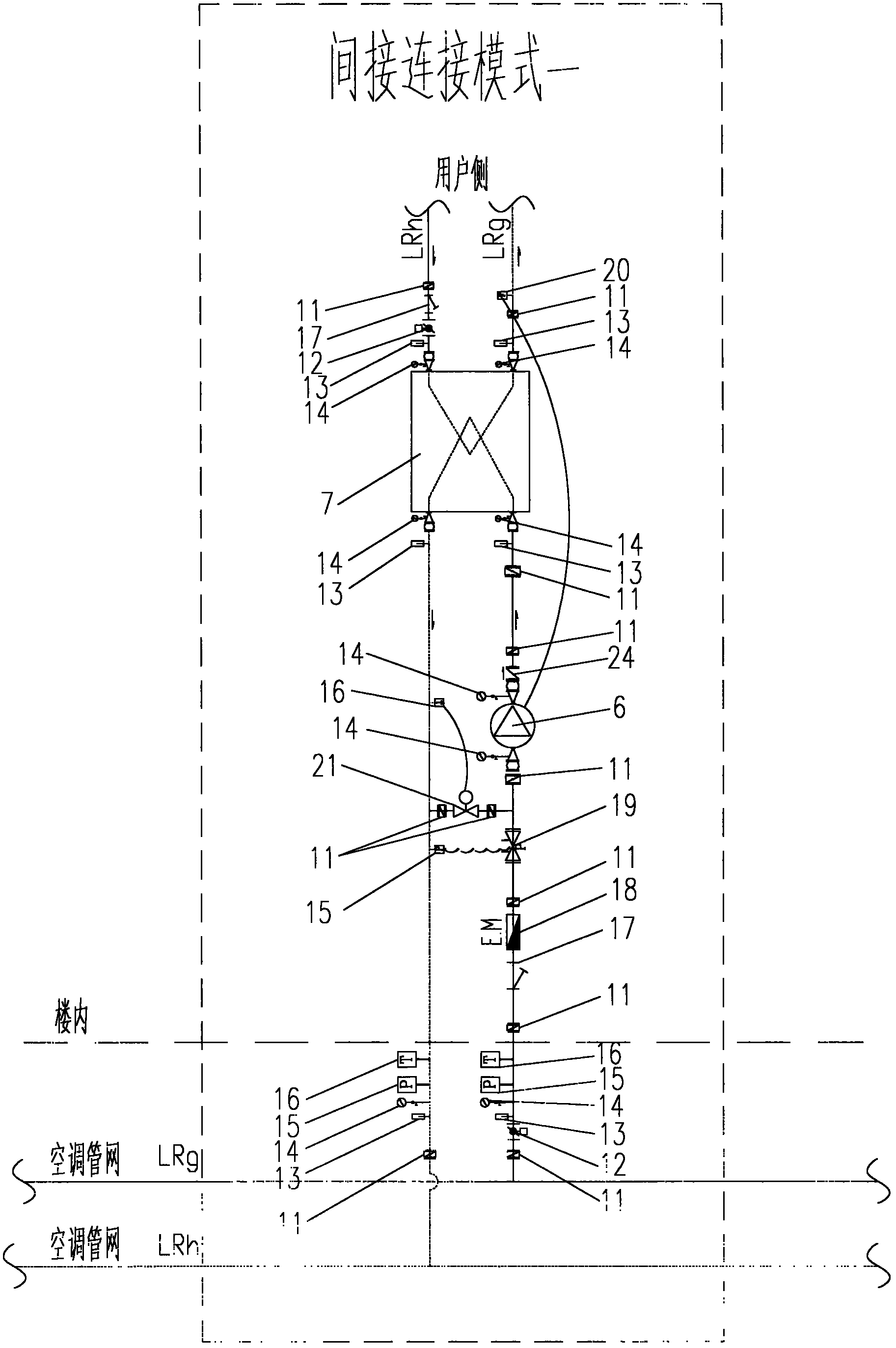 District air-conditioner distributed secondary pump system