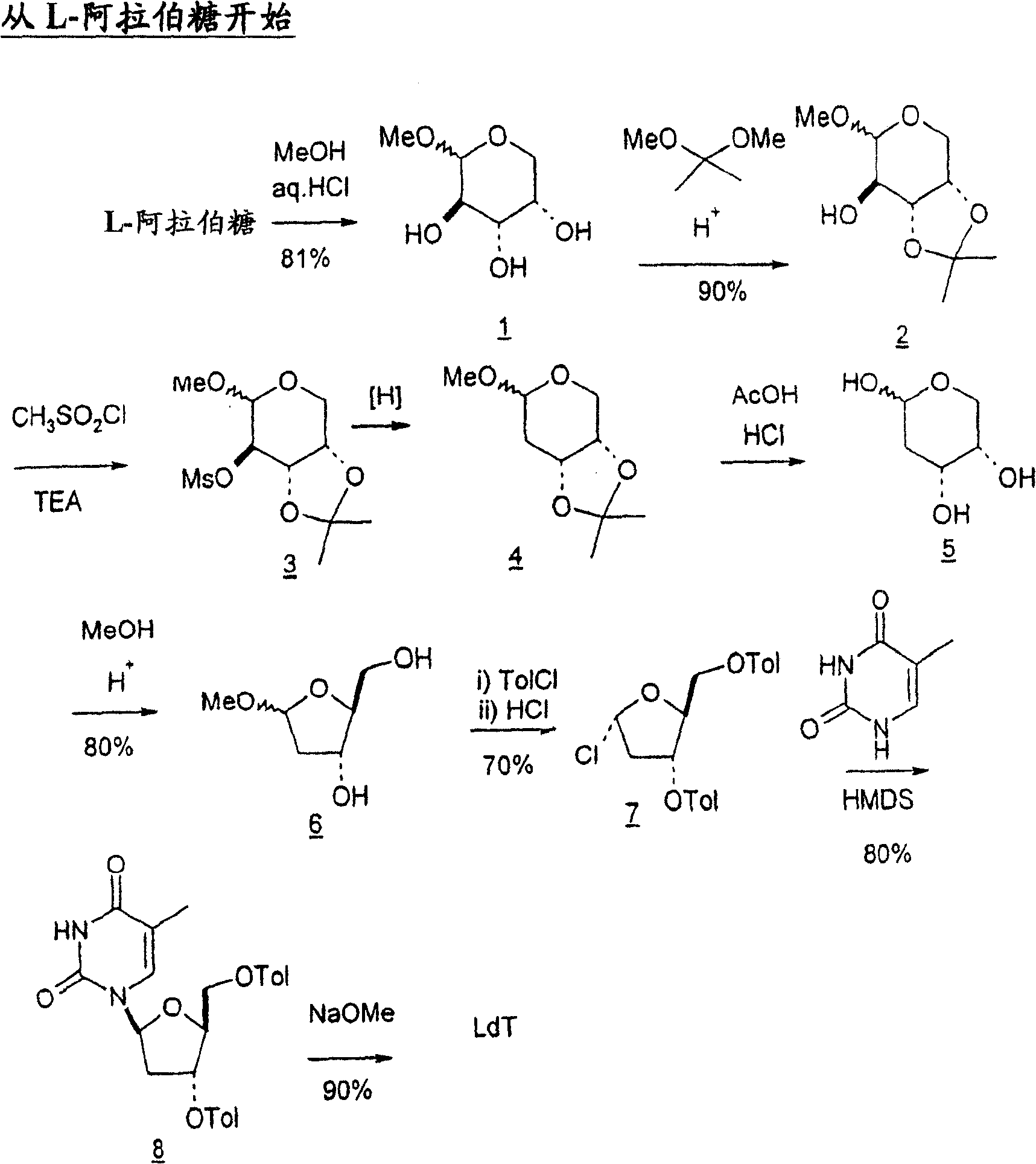 Synthesis of beta-l-2'-deoxy nucleosides