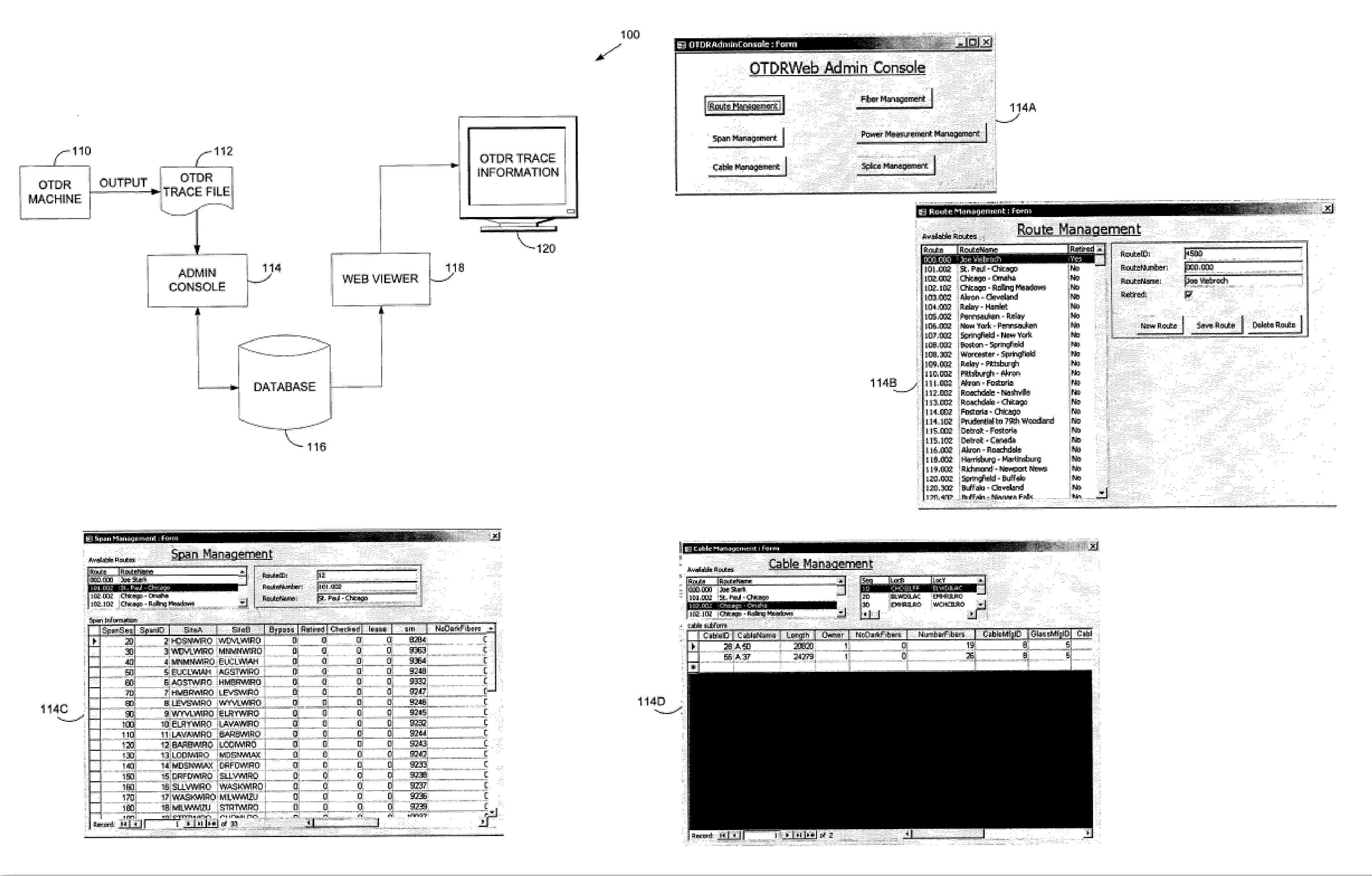 Optical time domain reflectometer (OTDR) data storage and retrieval