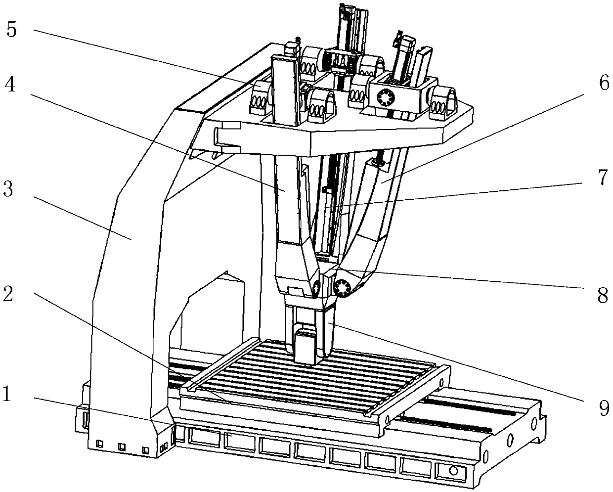 Five-degree-of-freedom hybrid robot based on 2R1T parallel mechanism