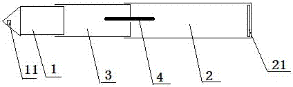 Guided two-stage thrust bullet