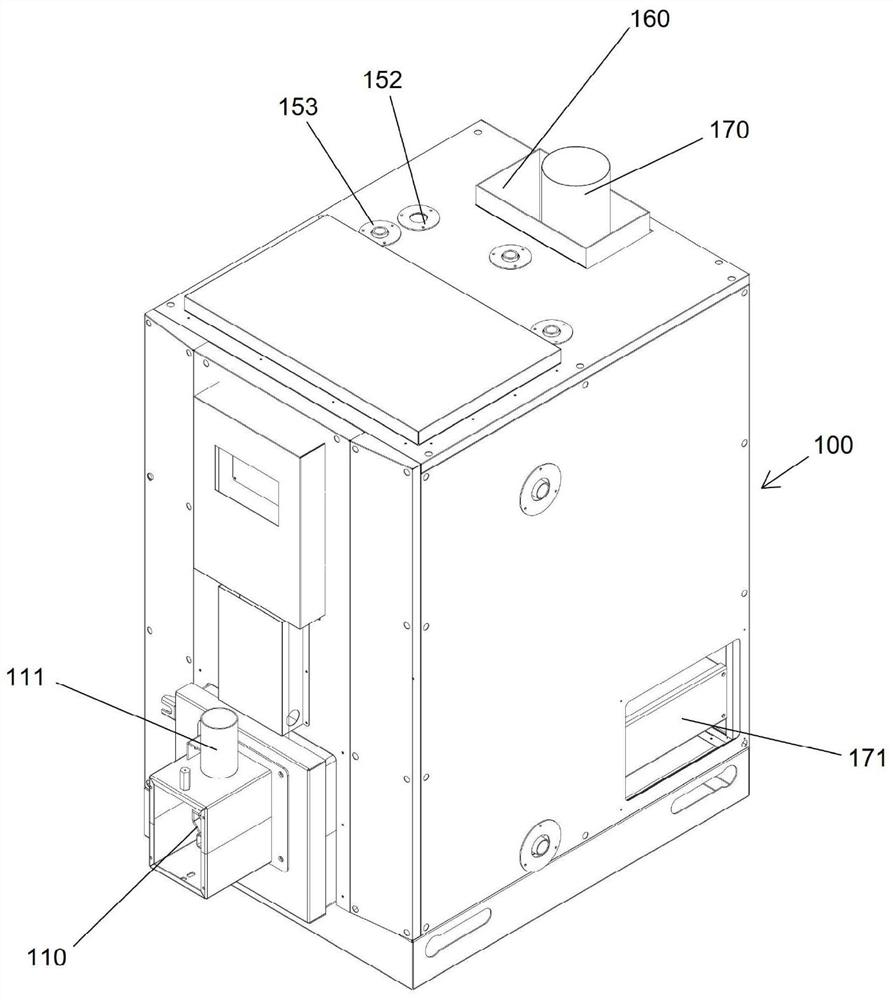 Wood pellet multifunctional boiler capable of forced exhaust gas exhaust