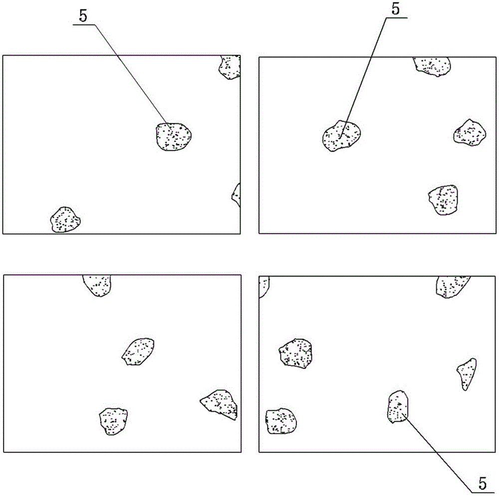 Non-contact gravel aggregate grain size and grain shape detector and detection method