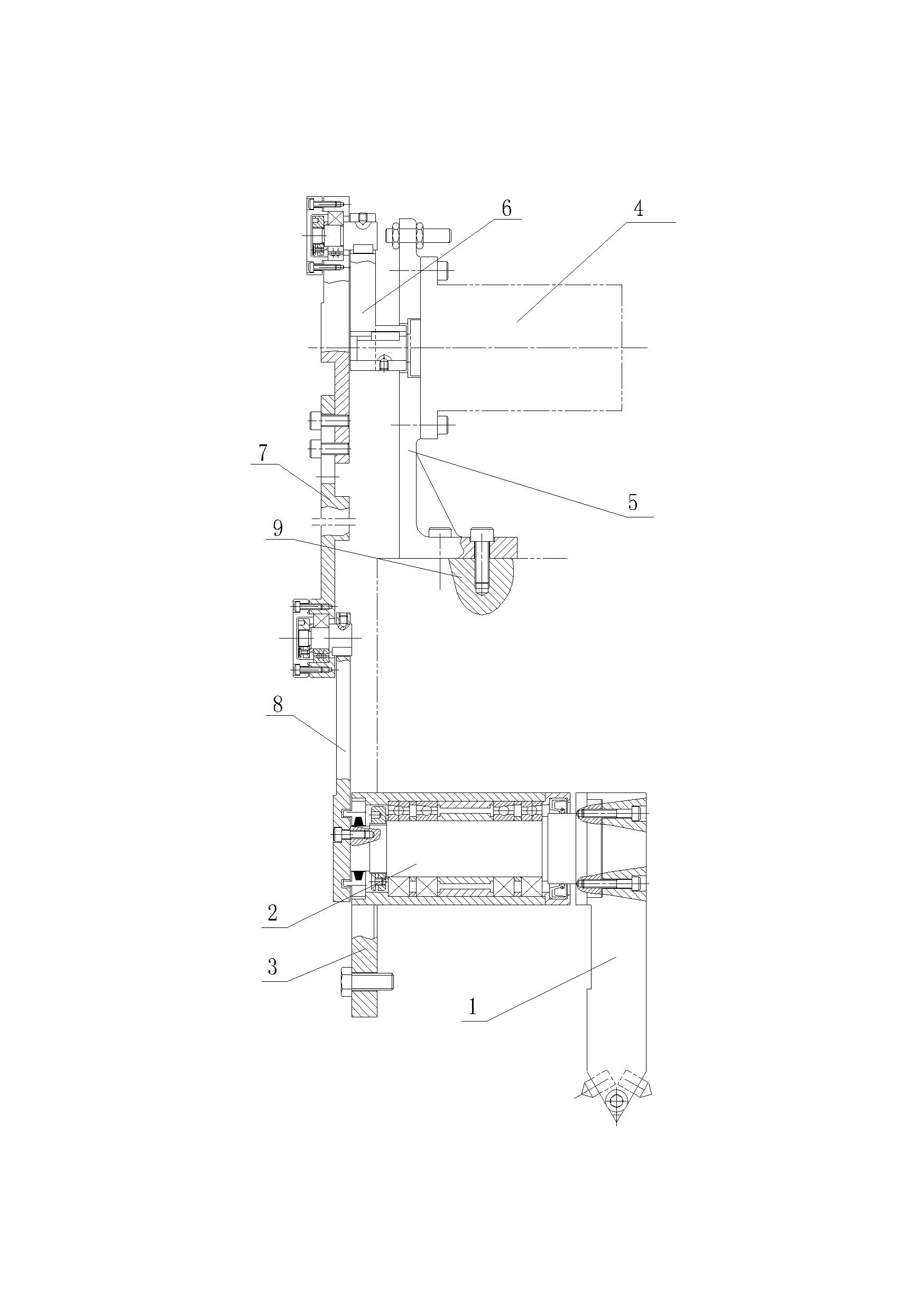 Power input connecting structure for special dresser of vertical shaft double-end surface grinding machine