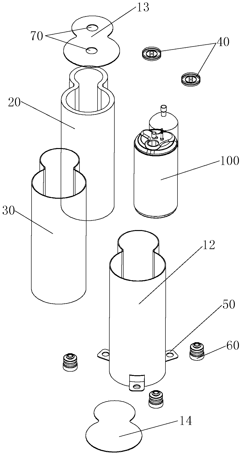 Vibration and noise reduction device of compressor