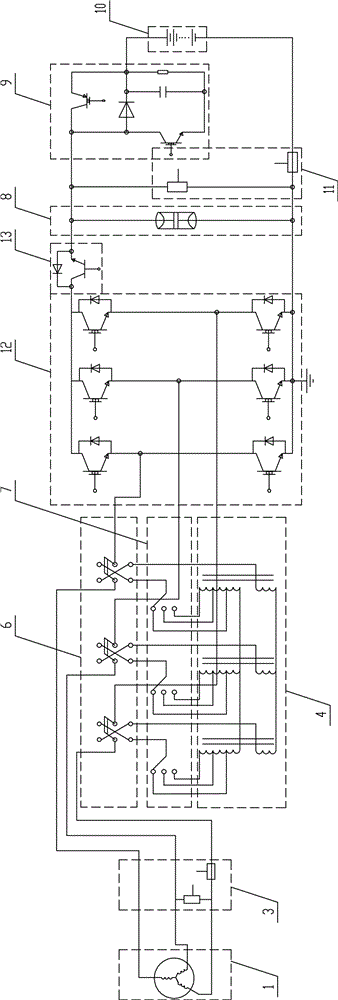 Motor full-electronic regenerative braking energy recycling system