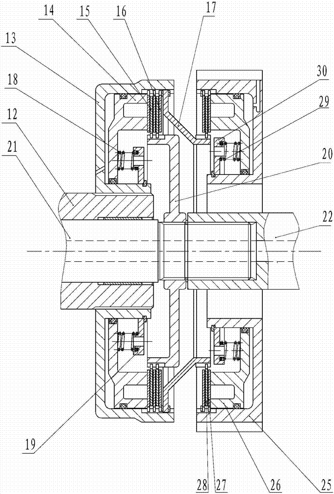 A hybrid dual-planetary dual-mode hybrid vehicle gearbox