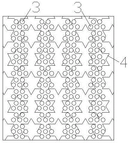 Embossed draining floor mat and production process thereof