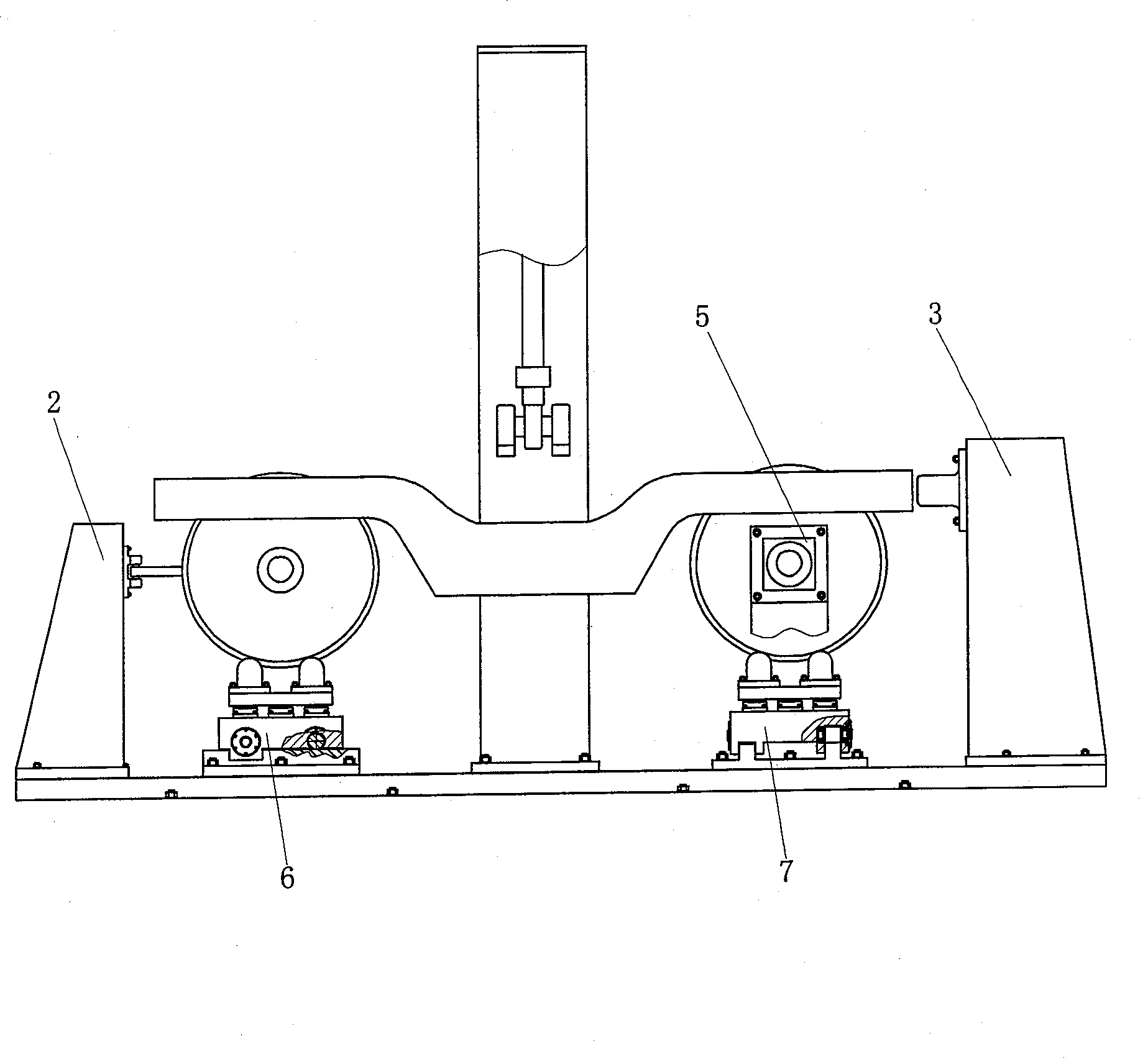 Test stand capable of simultaneously measuring railway stock bogie three-way rigidity