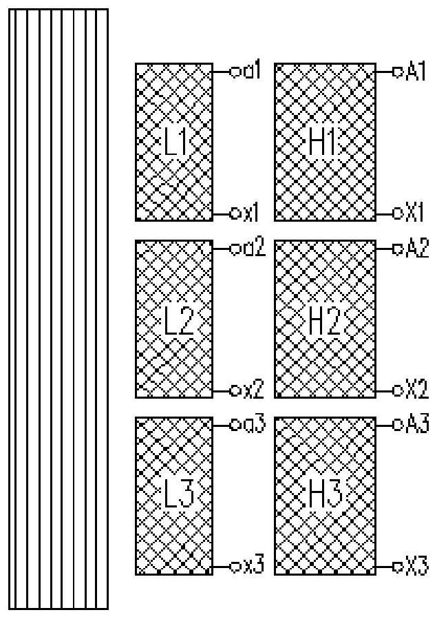 Split coil structure and transformer