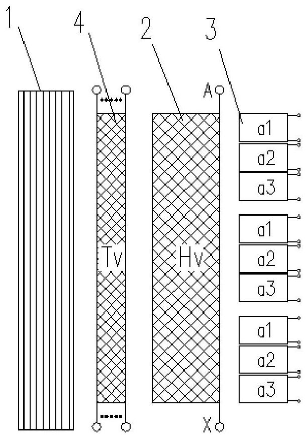 Split coil structure and transformer