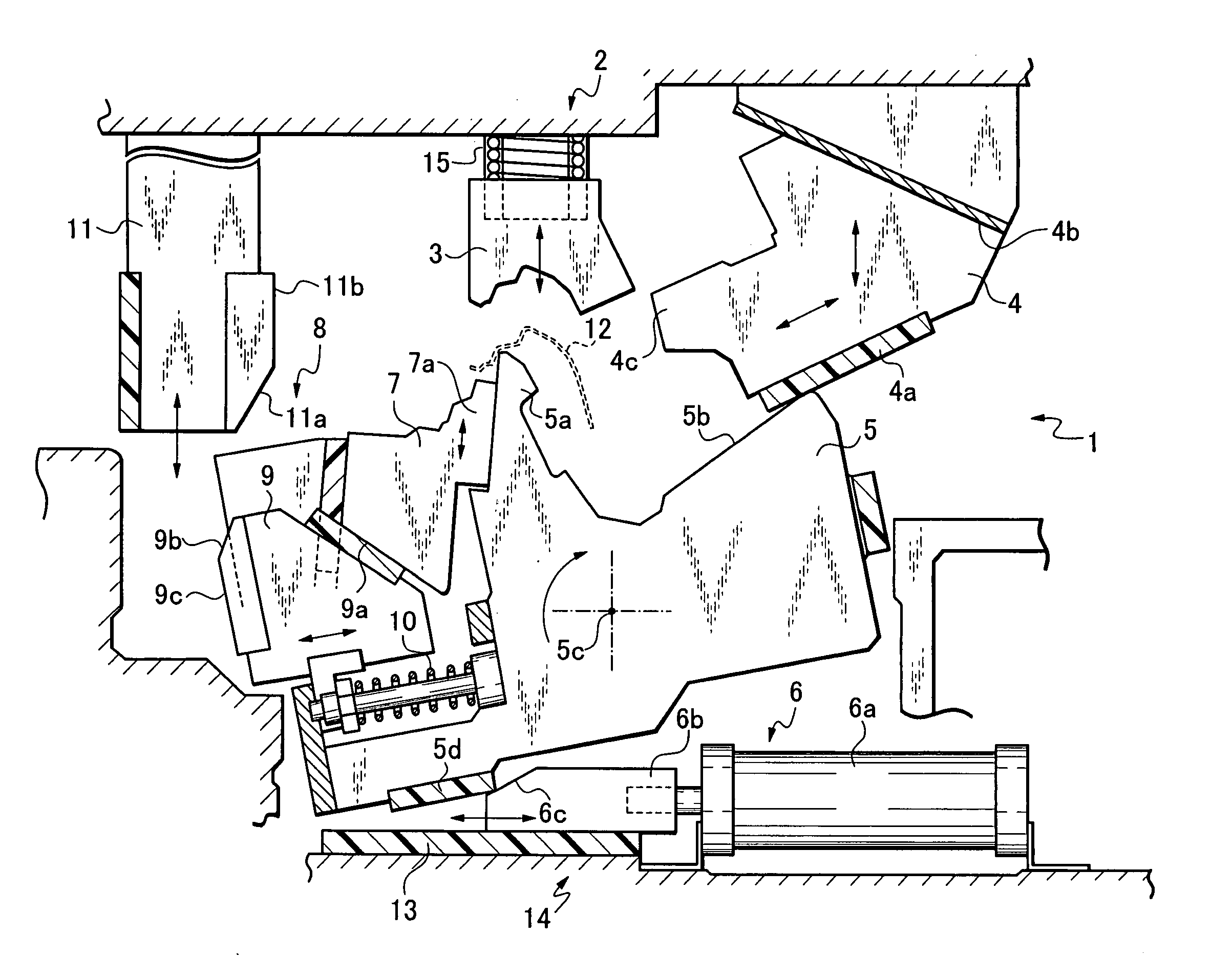 Negative-angle press-working die