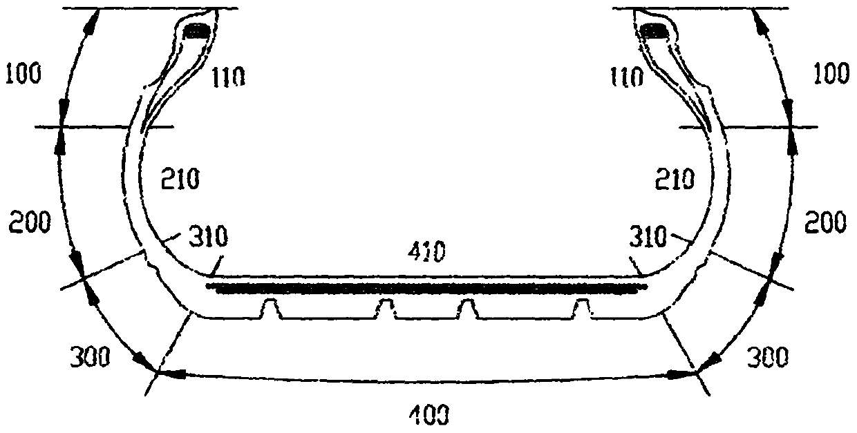 Novel tubeless pneumatic tire without sidewall supporting