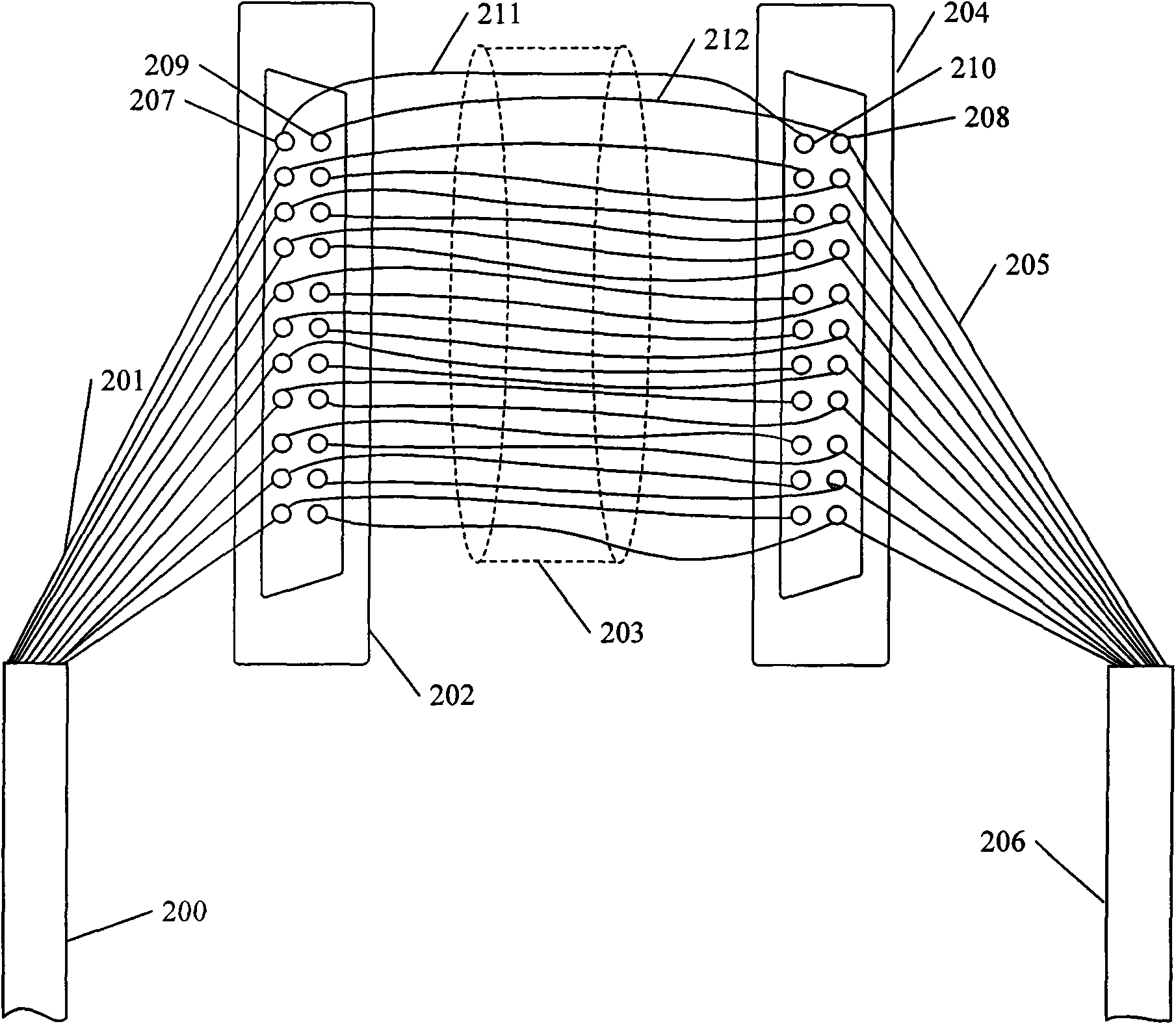 Branch cable and equipment employing same