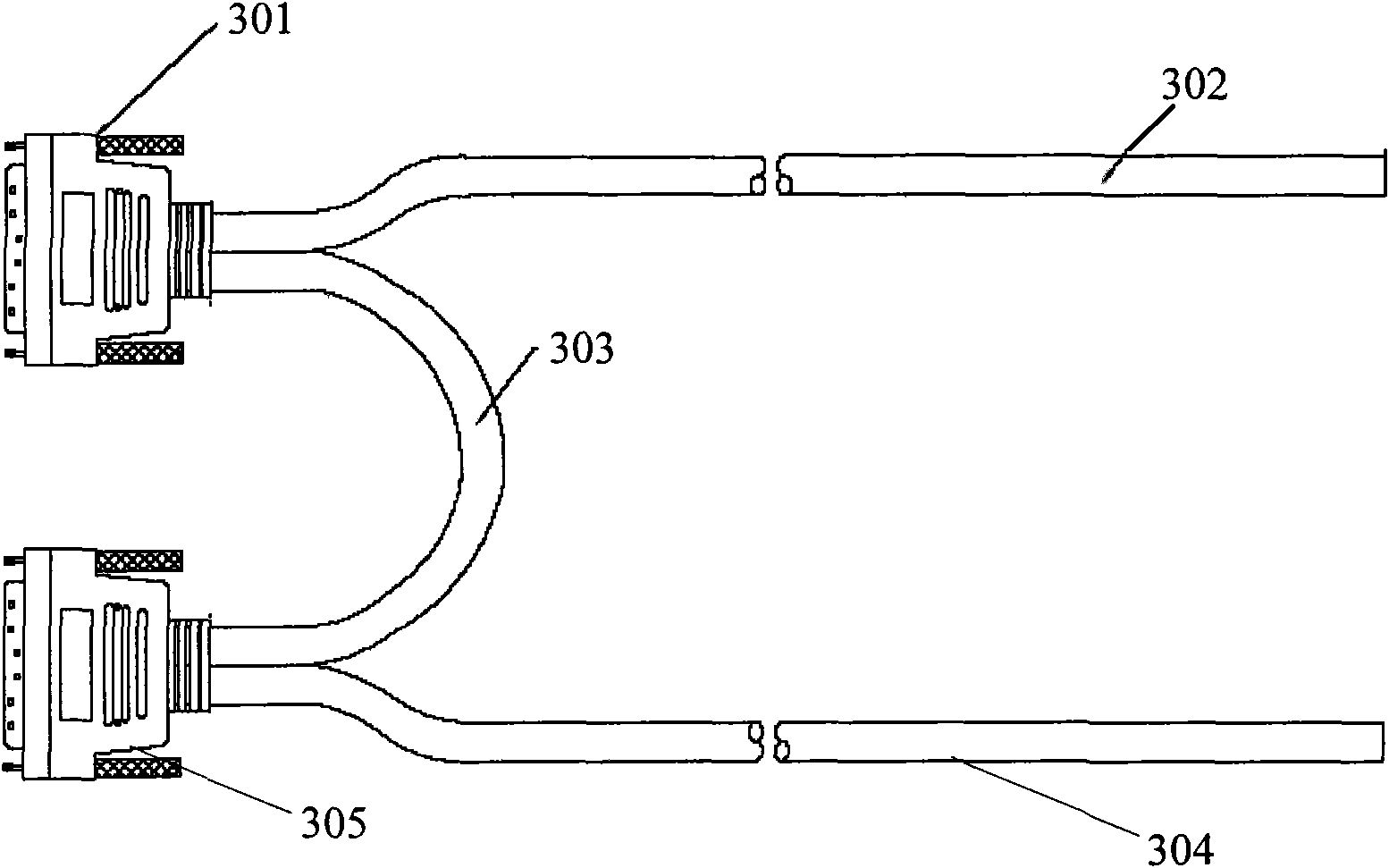 Branch cable and equipment employing same