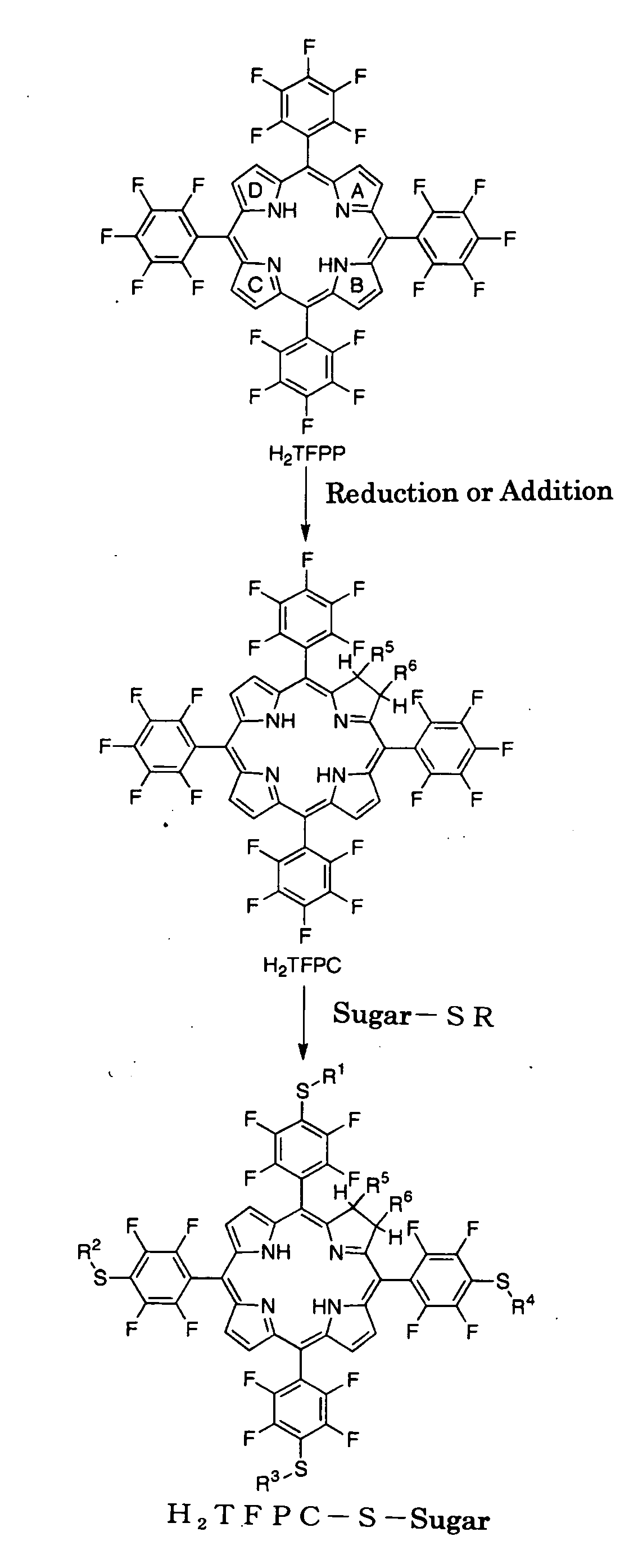 Novel glycoconjugated chlorin derivatives and method of producing the same