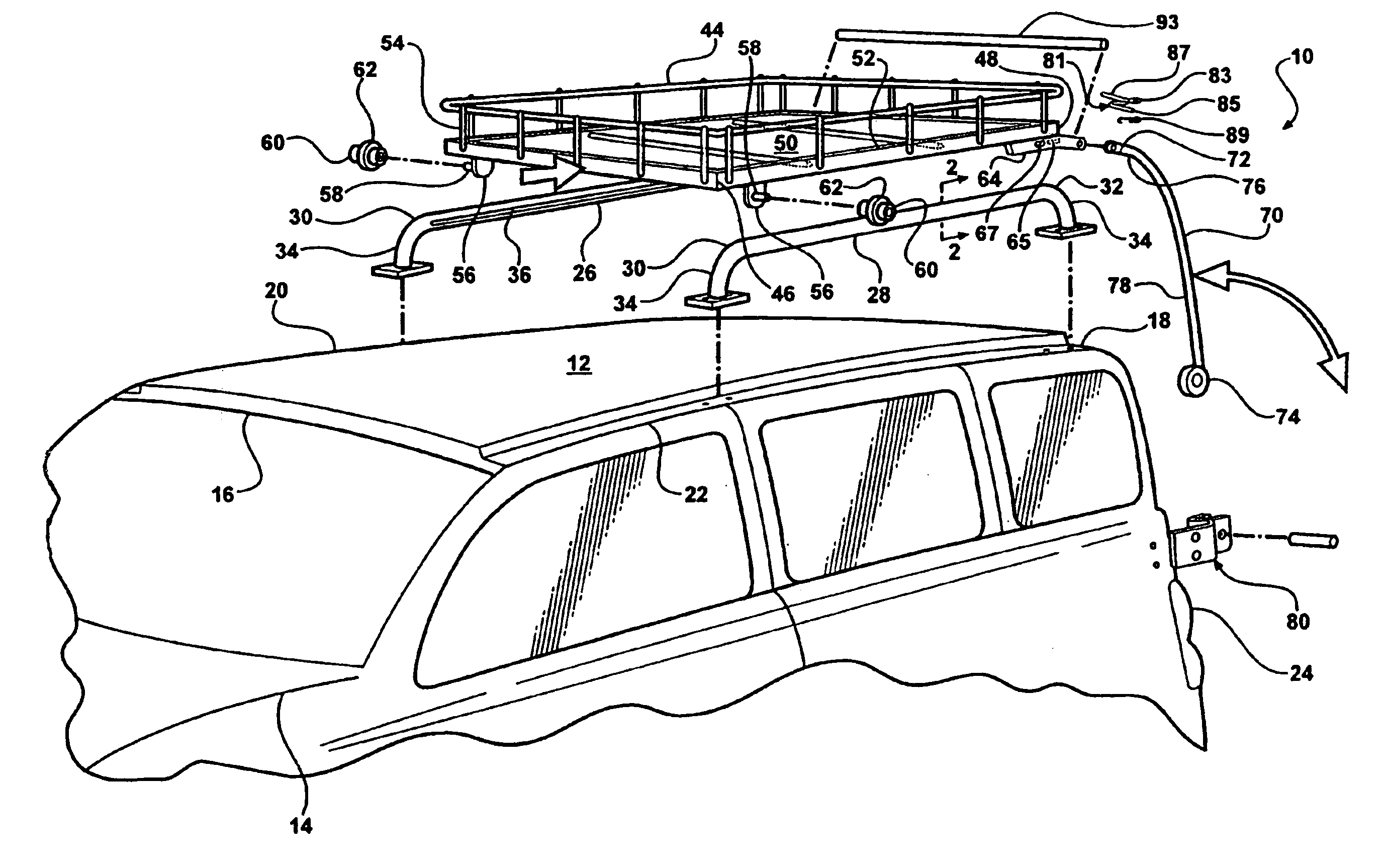 Rear loading roof top transporter