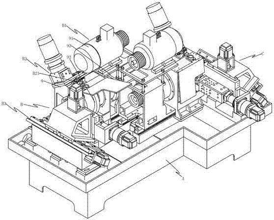 Novel double-station numerical control end surface grinding machine