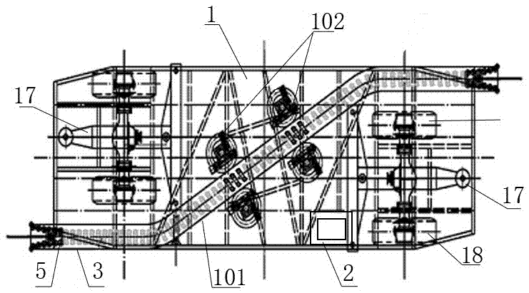 Intelligent position-shifting car for highway guardrails