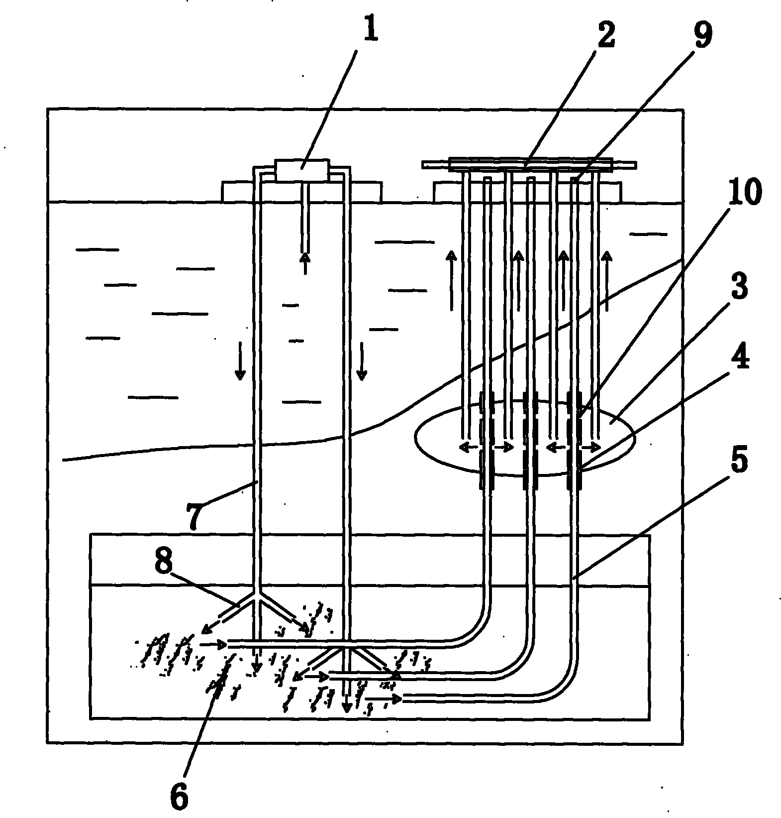 Process for exploiting ocean gas hydrate by utilizing terrestrial heat