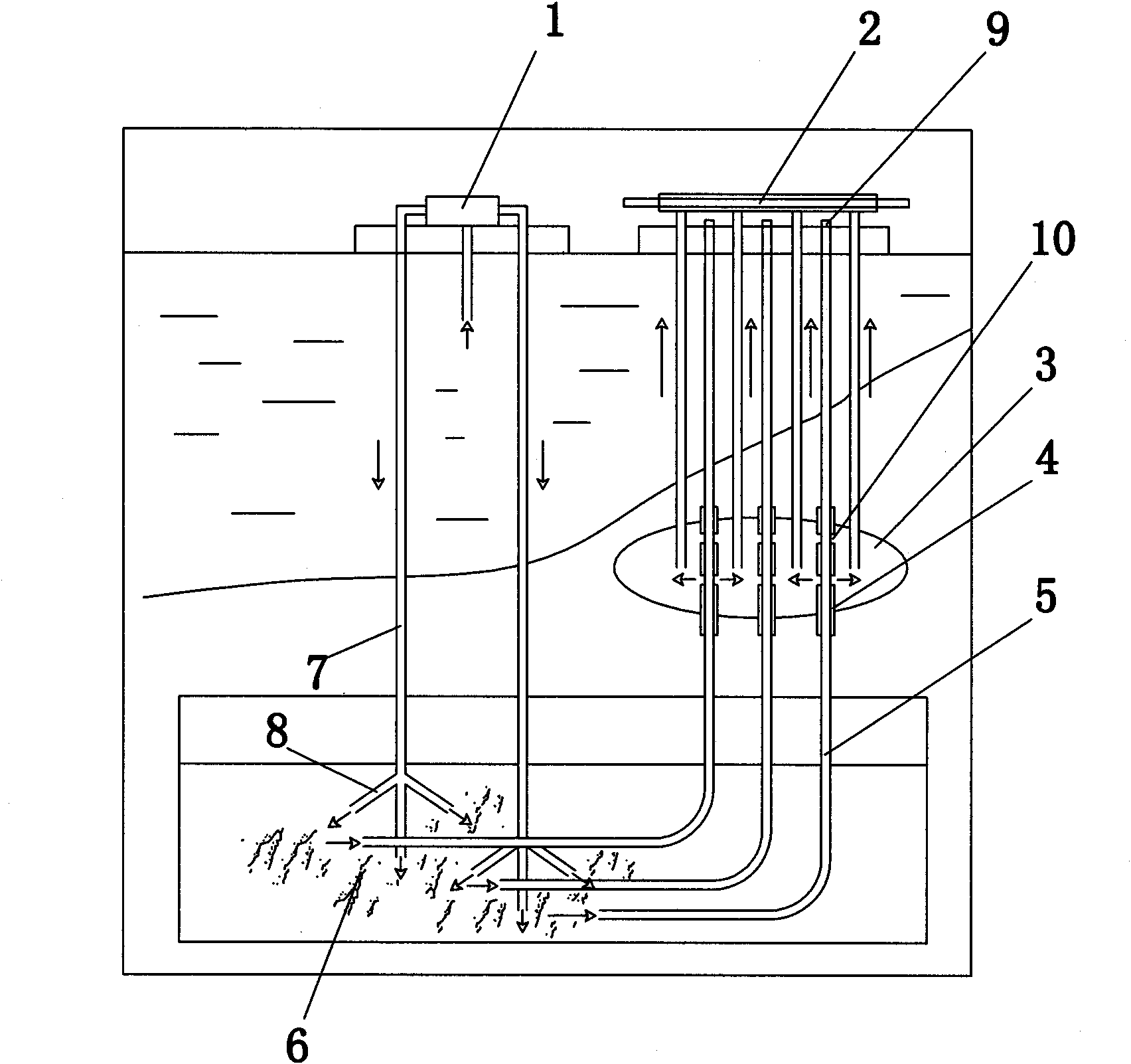 Process for exploiting ocean gas hydrate by utilizing terrestrial heat