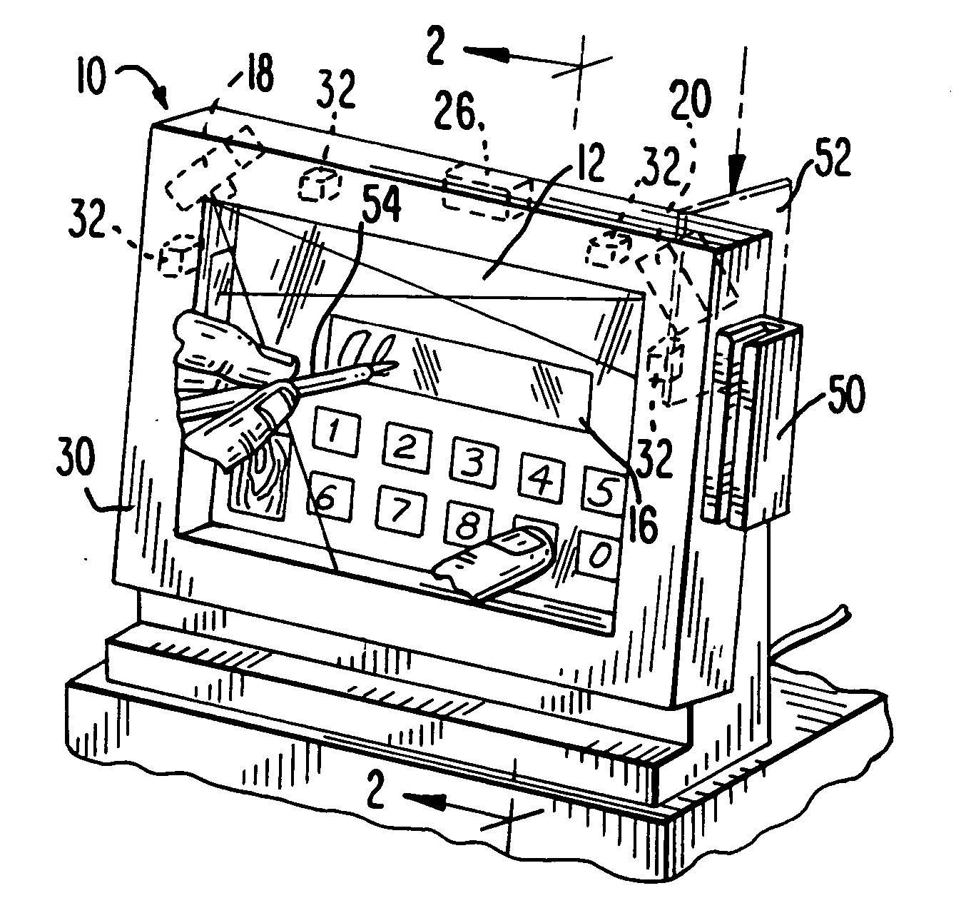 Optical touch screen arrangement