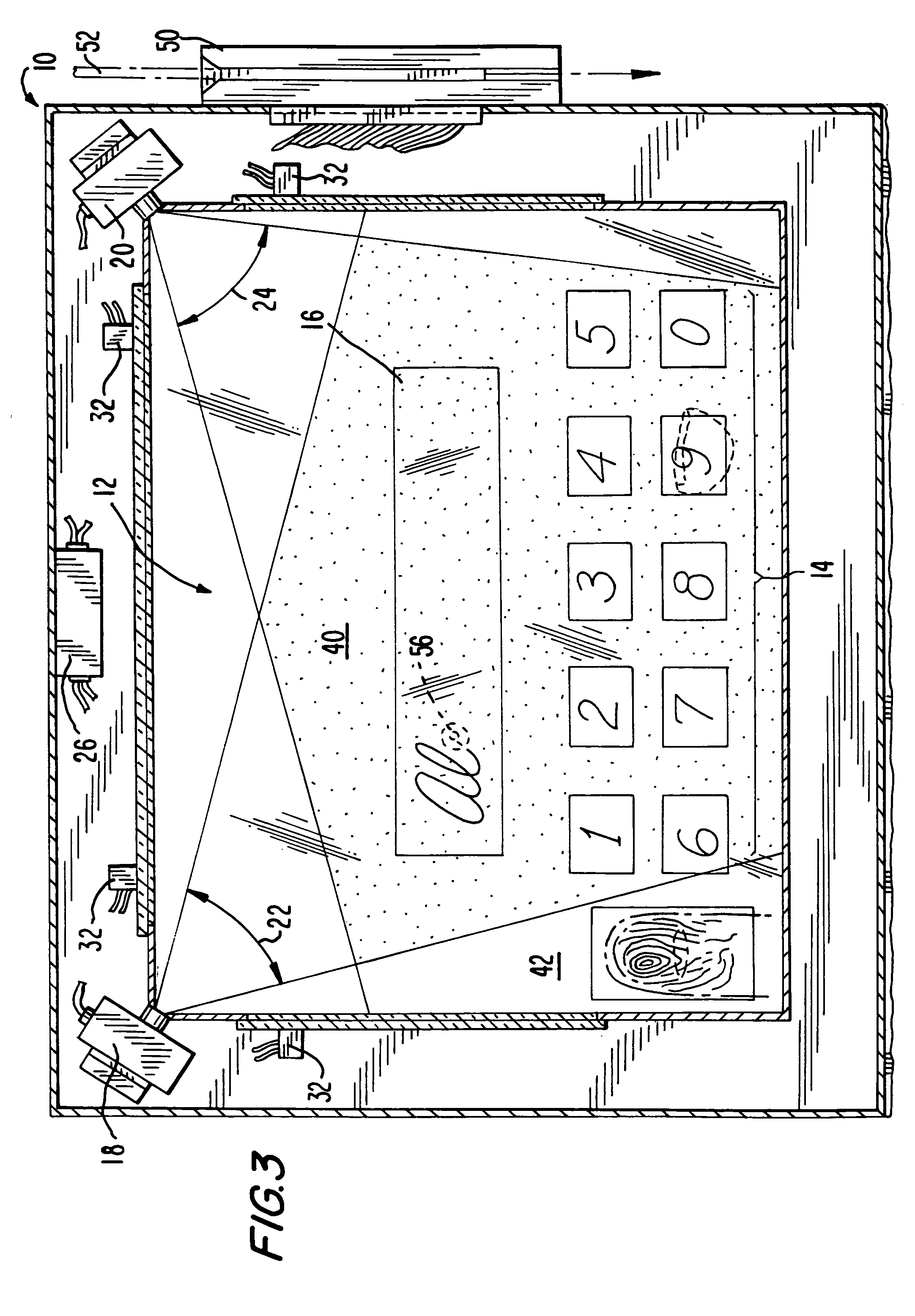 Optical touch screen arrangement