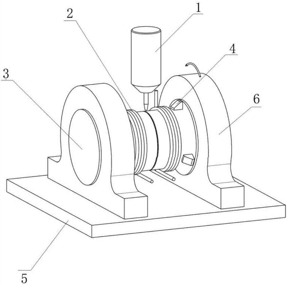 Laser welding connecting device and technology of forged steel piston