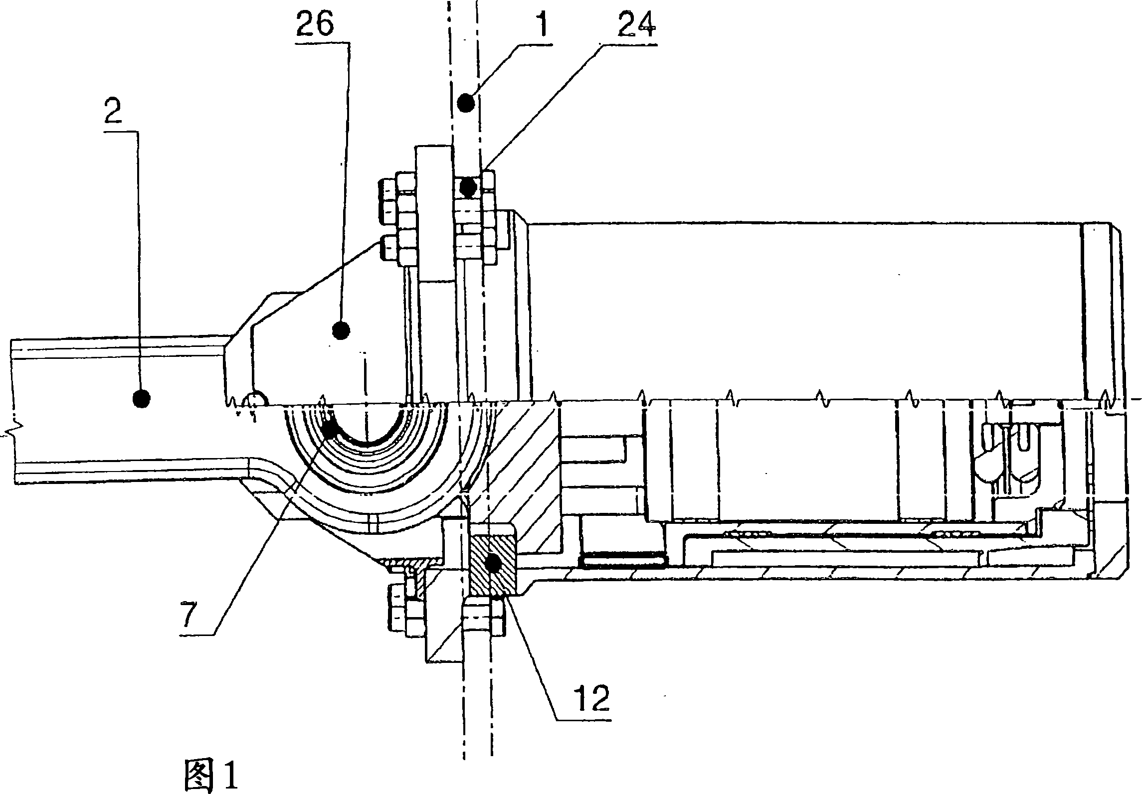 Pulling and pushing device for a central buffer coupling of rail vehicles