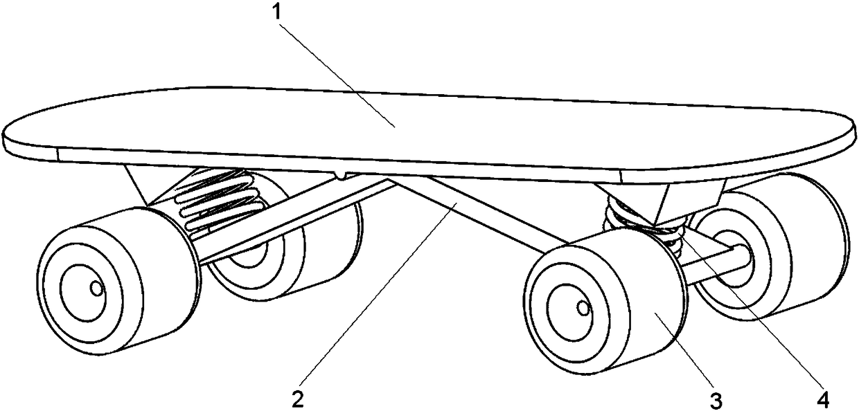 Electric four-wheel skateboard