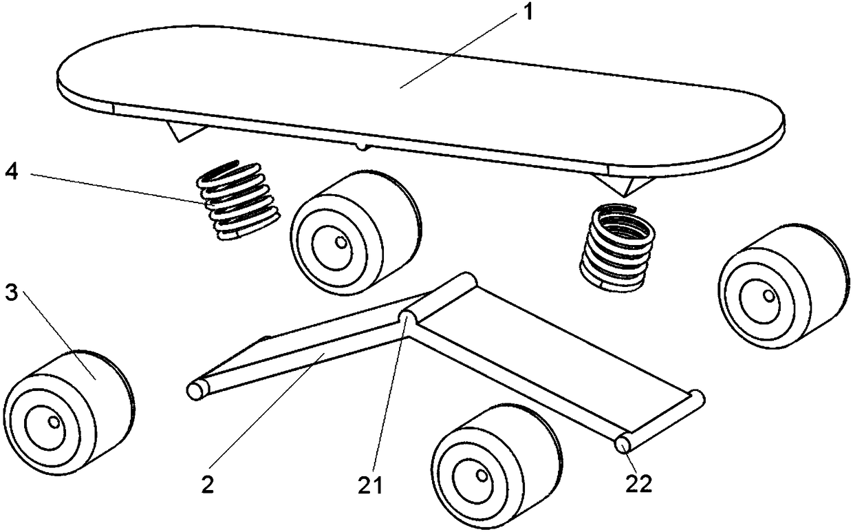 Electric four-wheel skateboard