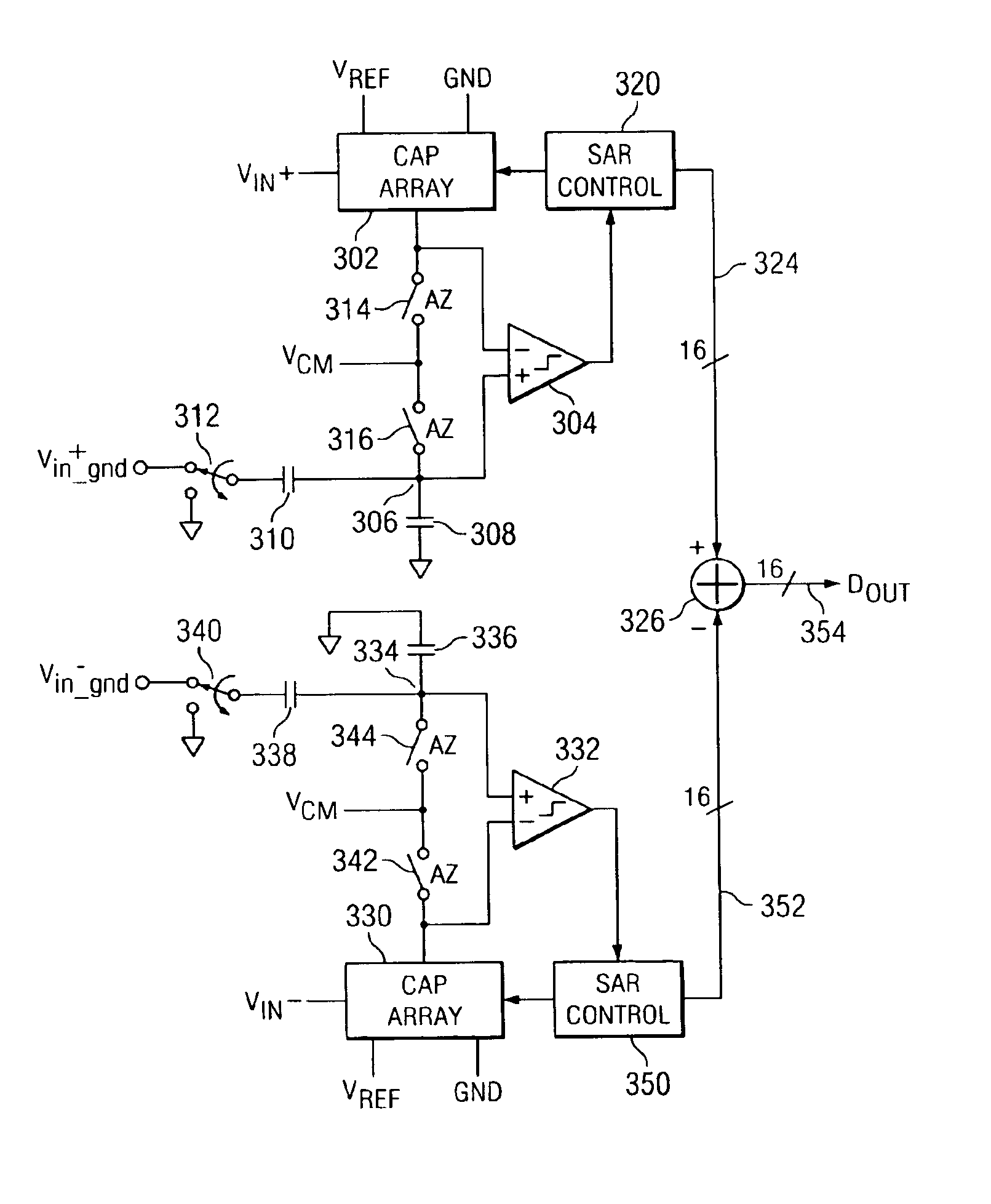 Open loop common mode driver for switched capacitor input to SAR