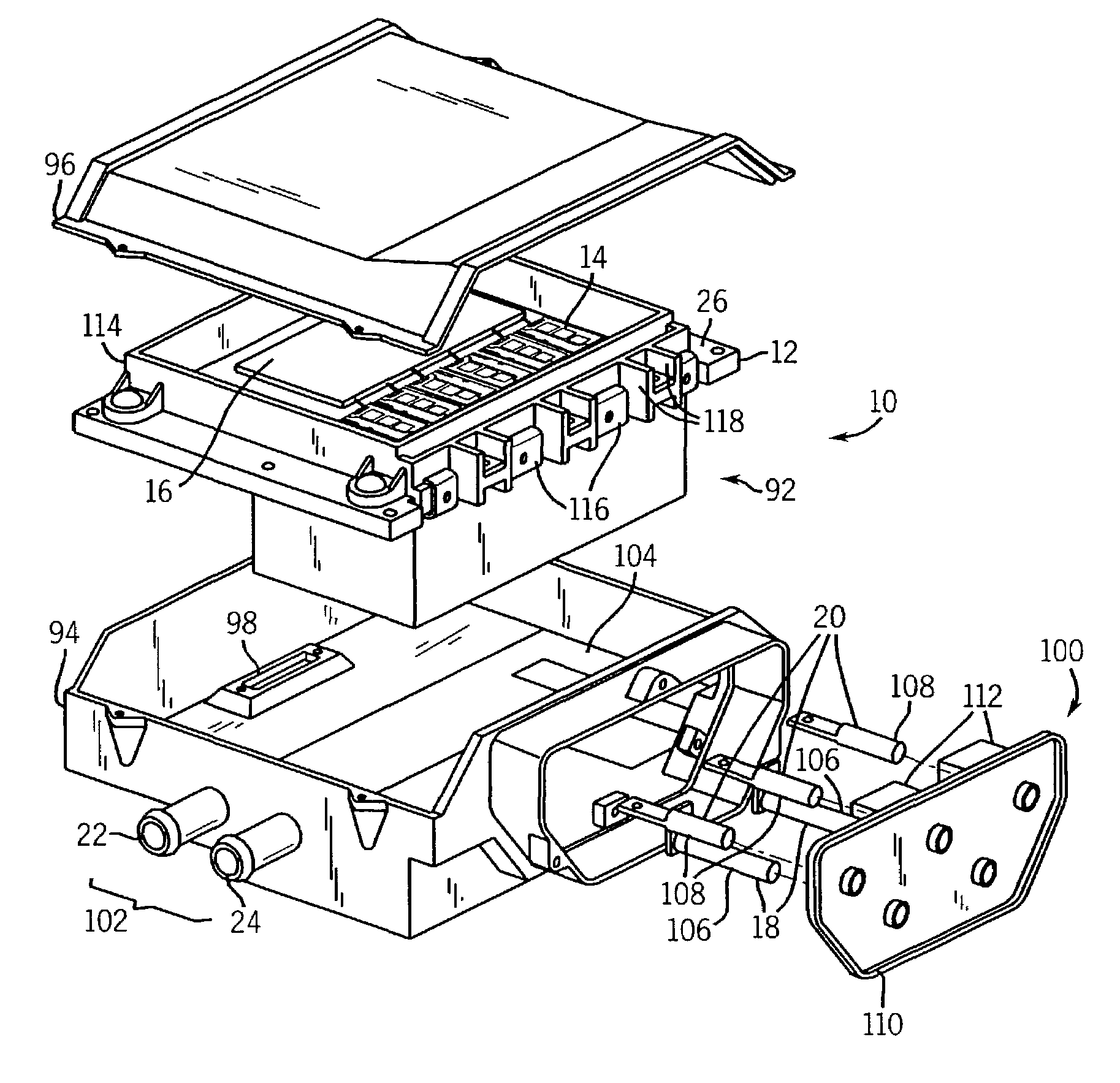 Power converter having improved EMI shielding