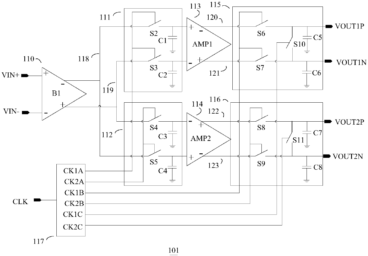 Time-sharing sampling holding circuit