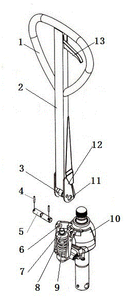 Control handle for hand hydraulic carrier