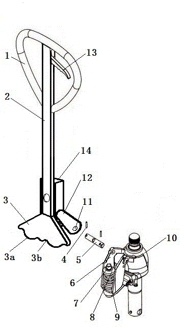 Control handle for hand hydraulic carrier