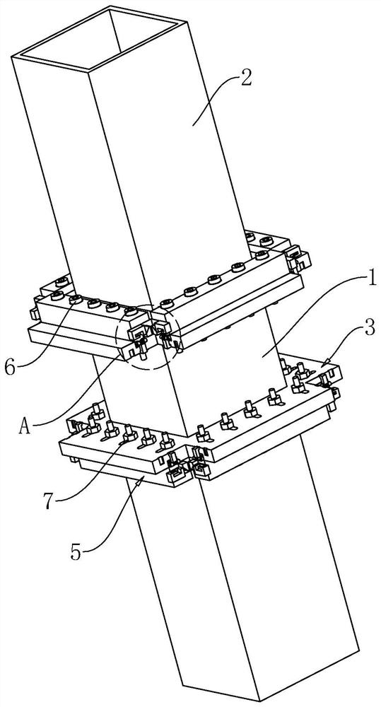 An assembled steel structure node