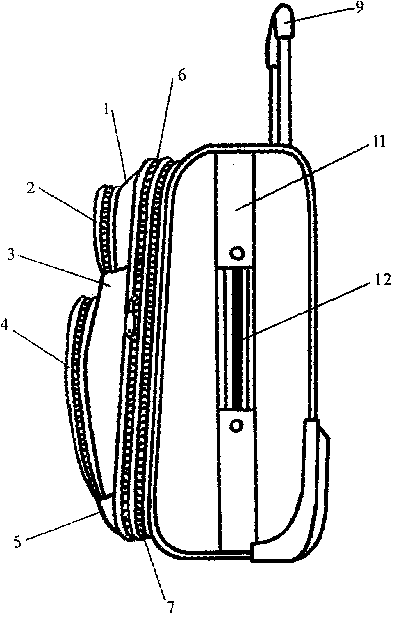 Draw-bar box with two convex pockets up and down and two bracing bars