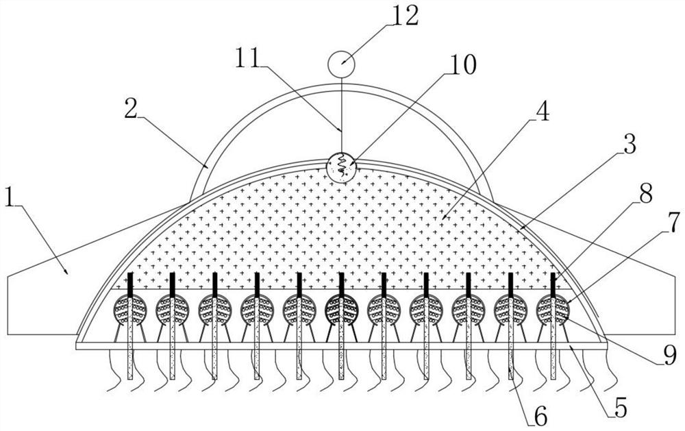 Oil absorption and impurity removal type resin adsorption hemisphere