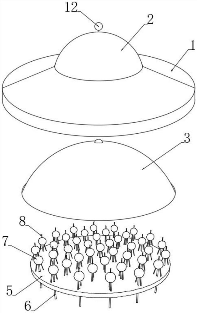 Oil absorption and impurity removal type resin adsorption hemisphere