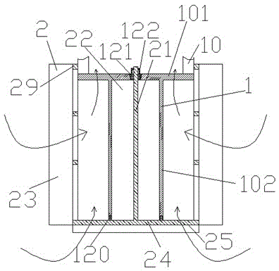 Liquid dispensing device with ball thrust bearing and sliding tapered bearing