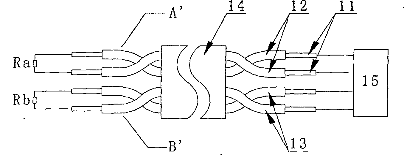 Recoverable cable type linear temperature difference-sensing detector