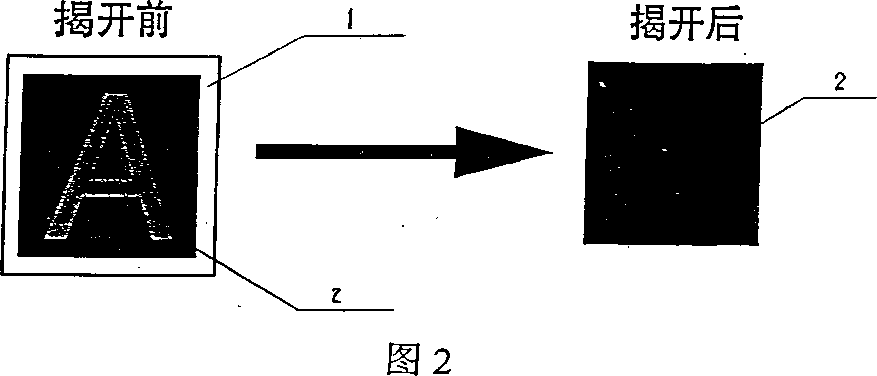 Exposal type anti-fake tag and its production process