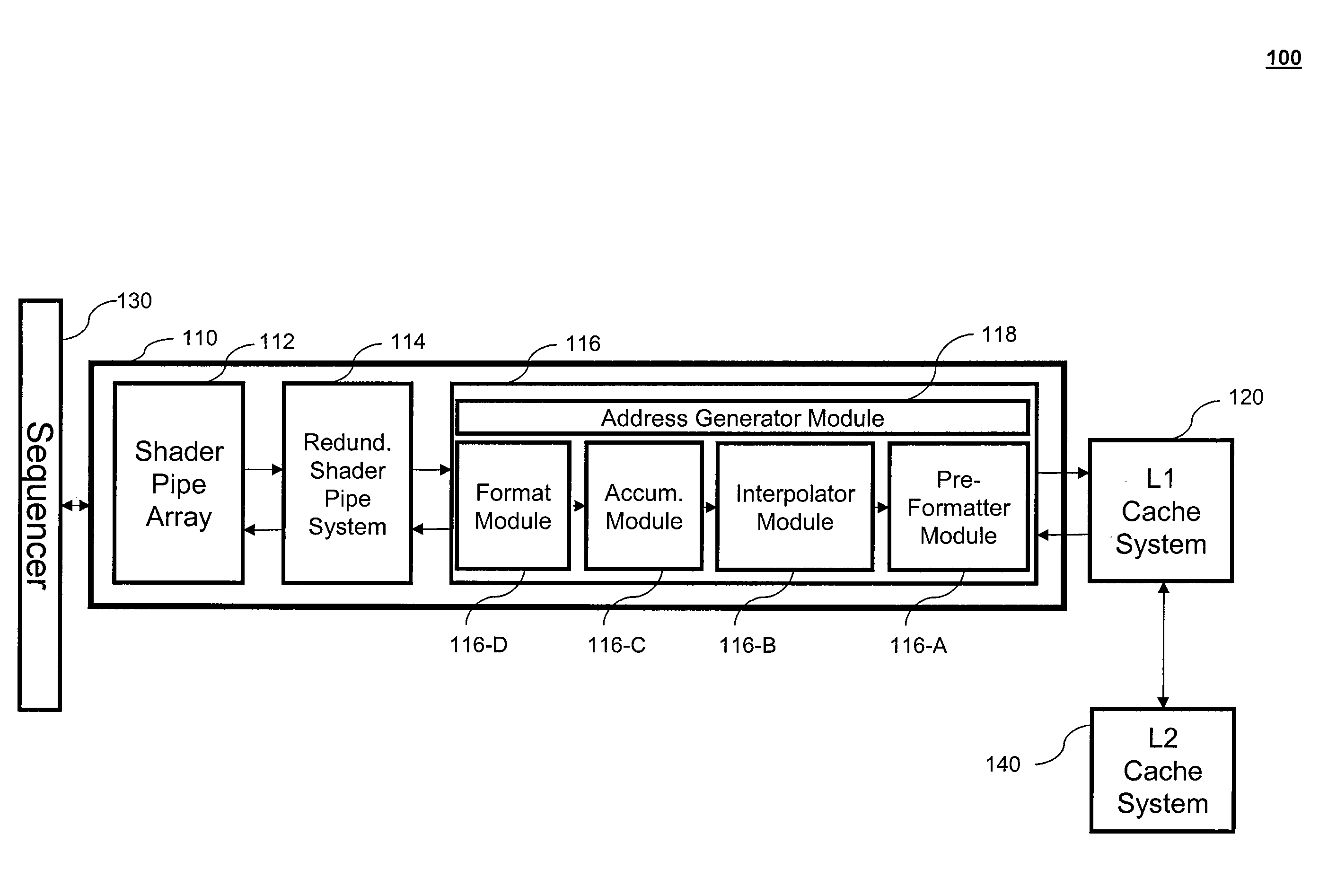 Multi Instance Unified Shader Engine Filtering System With Level One and Level Two Cache