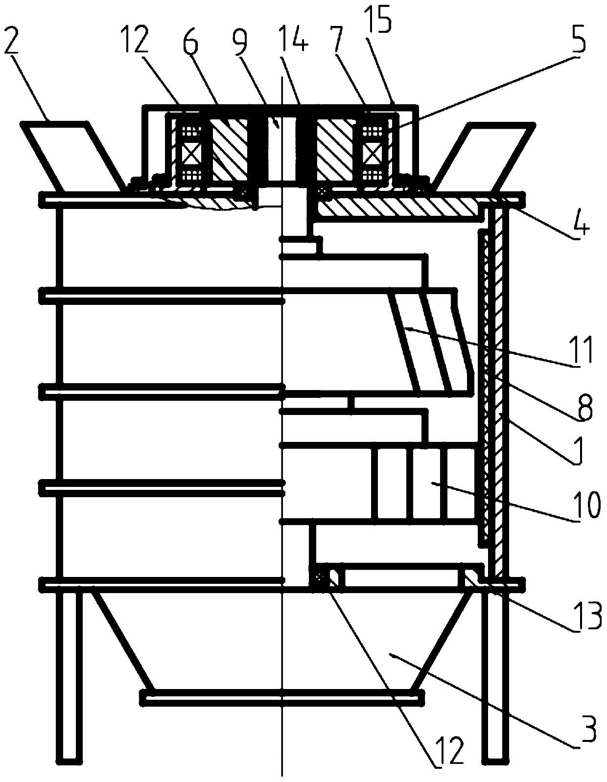 Composite crusher directly driven by permanent magnet synchronous motor