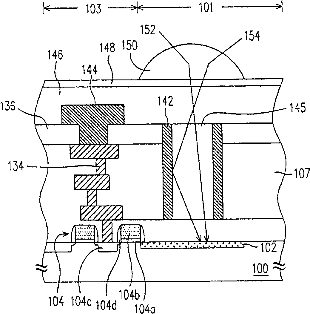 Image sensor from CMOS transistors, and manufacturing method