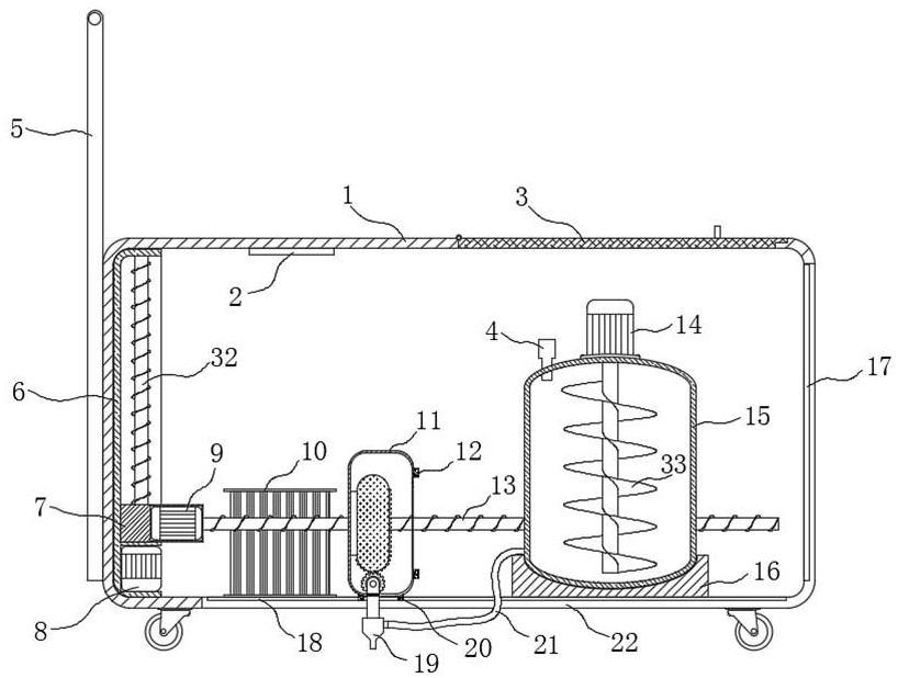 A repair and caulking vehicle for building crack construction