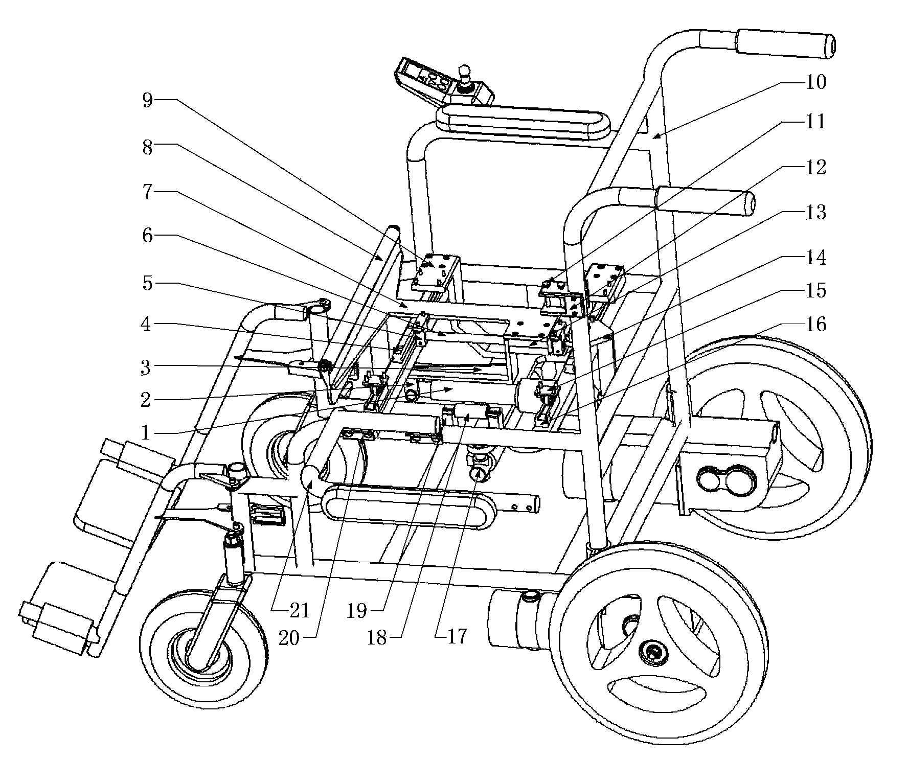 Electrically propelled wheelchair capable of helping patient get in and out of bed