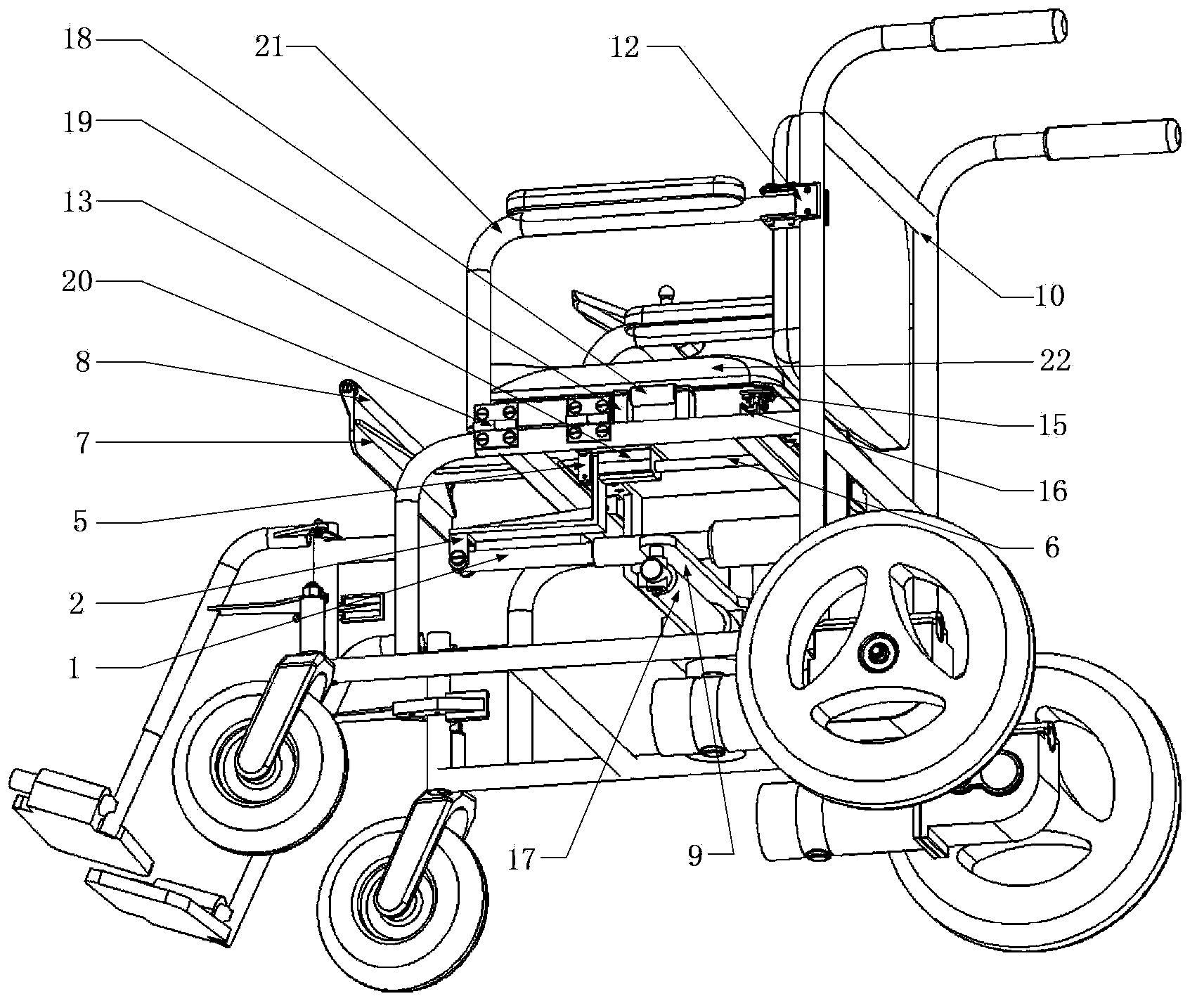 Electrically propelled wheelchair capable of helping patient get in and out of bed