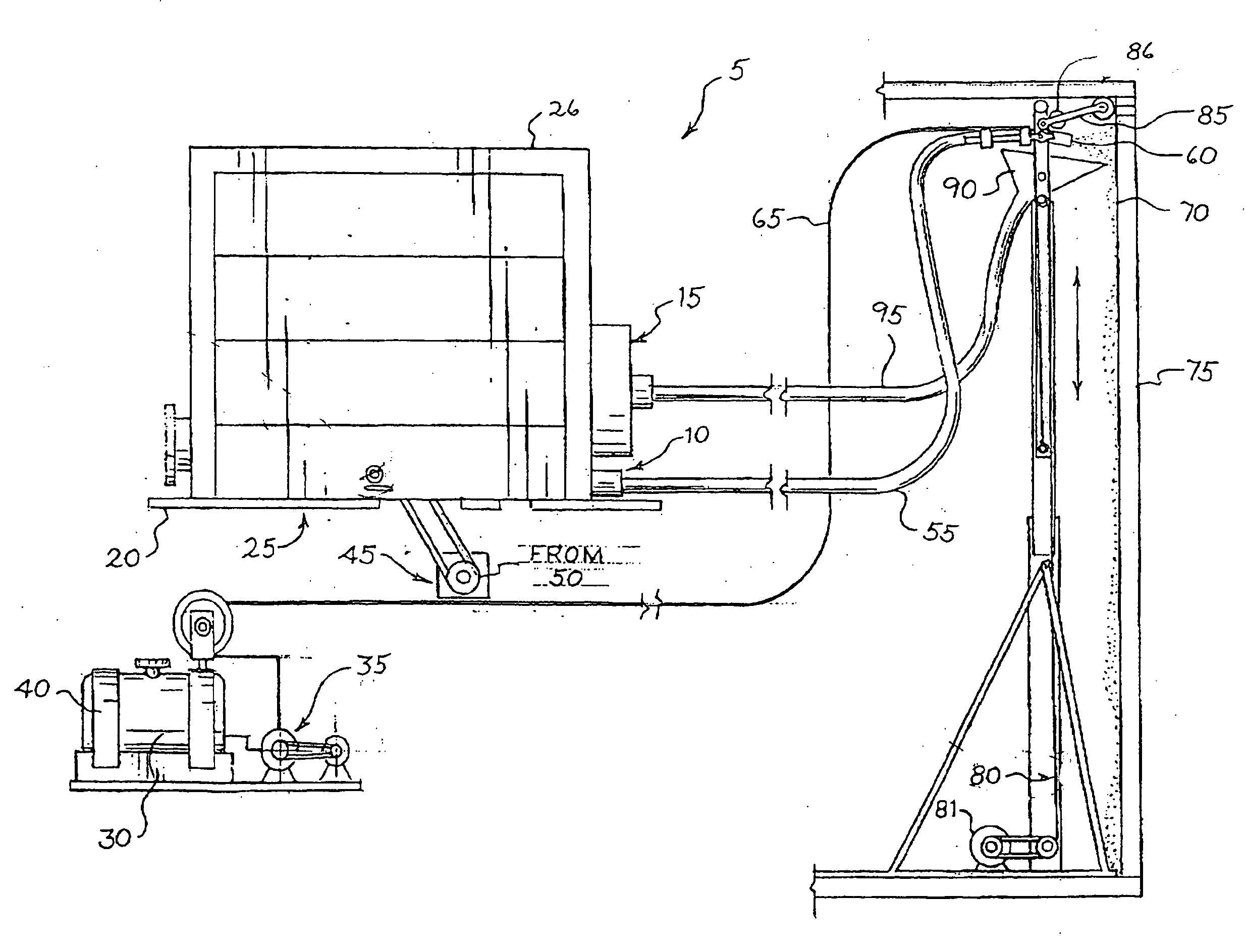 Sprayed insulation application system having variably locatable components